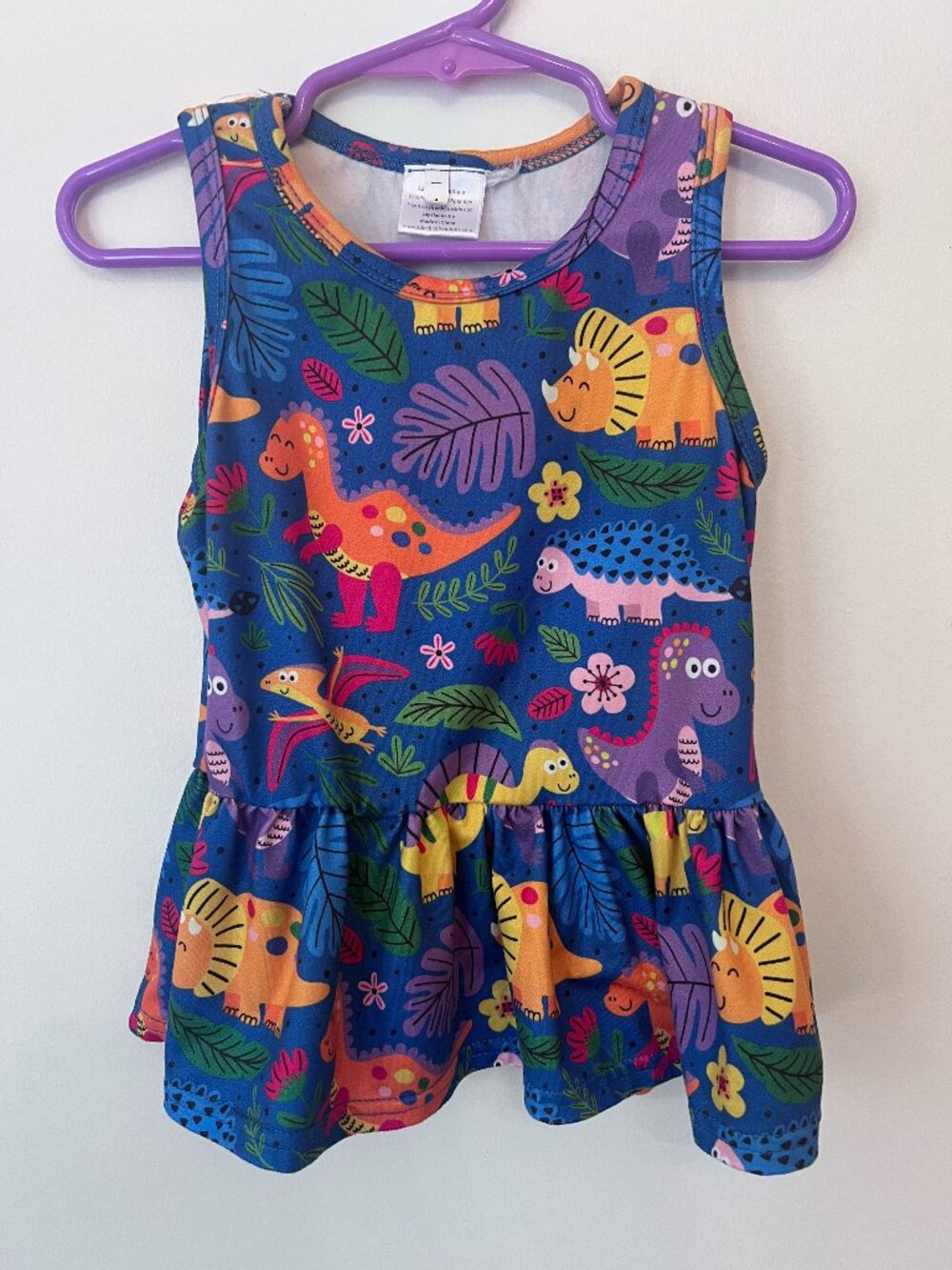 Adee Bug Boutique Dinosaur Peplum Tank Top 4T